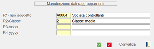 Clienti: window Raggruppamenti