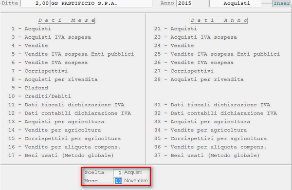 Dati IVA: 1° videata