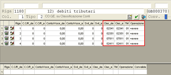 Impostazione Operazioni Dare/Avere sulle Poste di Bilancio