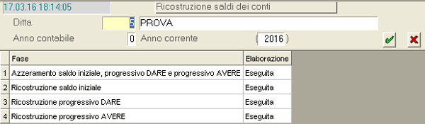 Ricostruzione Saldi