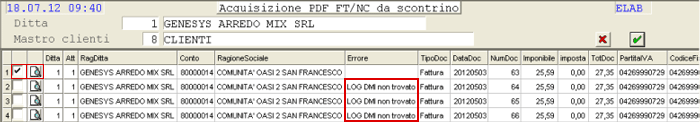 Acquisizione PDF Fatture Punti Vendita