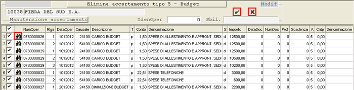 Manutenzione Movimenti Accertamento