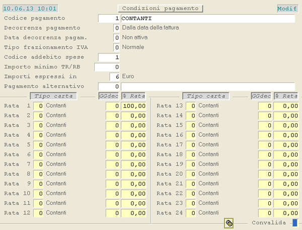 Tabella Condizioni Pagamento