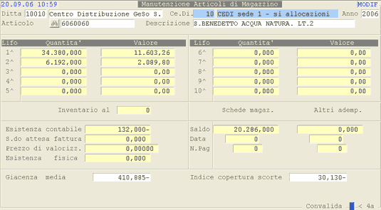 Valorizzazioni L.I.F.O.