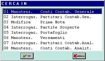 Funzioni accessibili con il tasto F9