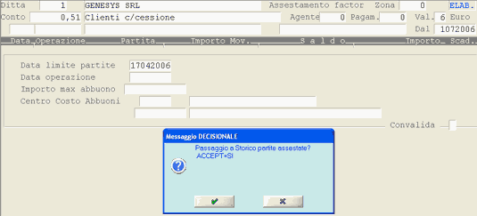 Assestamento Rischio Clienti