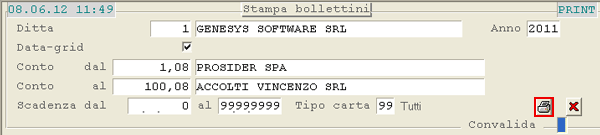 Selezioni per la stampa bollettini