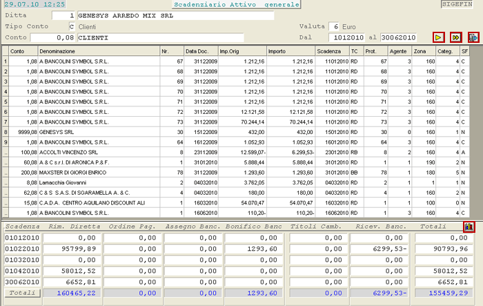Scadenzario Generale a Video