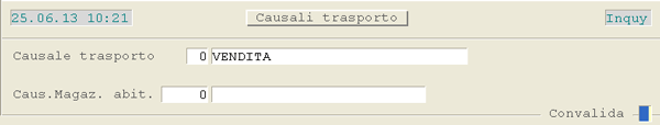 Esempio Causale Trasporto «0 - Vendita»