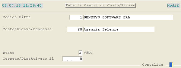 Videata per la Manutenzione