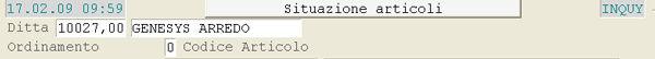 Inquiry Articoli di Magazzino: impostazioni iniziali