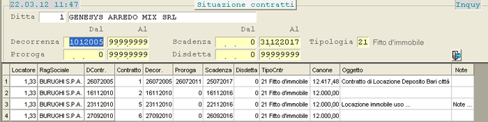 Situazione Contratti