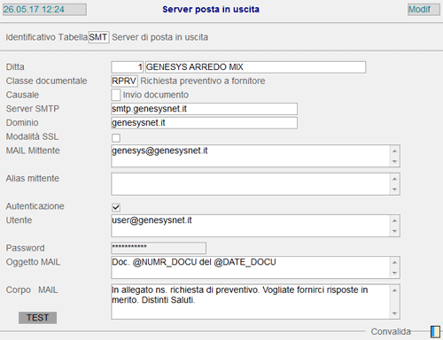 Tabella SMT - Server di Posta in Uscita