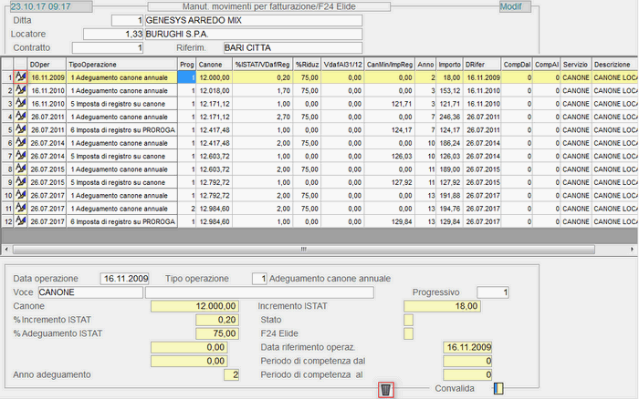 Manutenzione Movimenti Fatturazione/F23