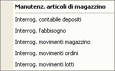 Campo Codice Articolo: funzioni accessibili con il tasto F9