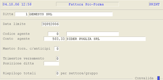 Stampa Fattura Pro-Forma