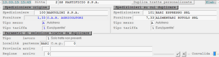 Duplica Tratte Personalizzate