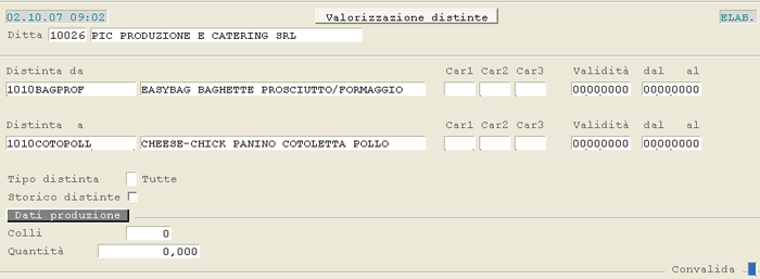Distinta Base: Valorizzazione