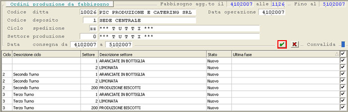 Genera Ordini di Produzione