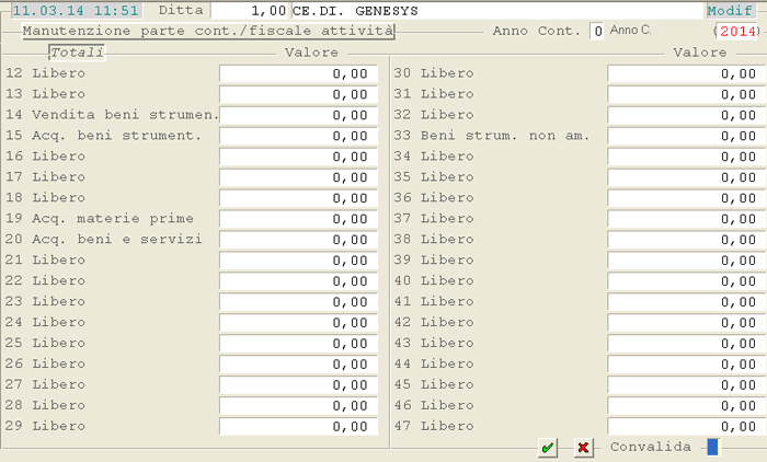 Dati Contabili Ditta: 2° videata