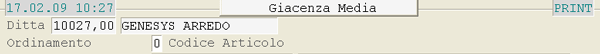 Report Giacenza Media: impostazioni iniziali