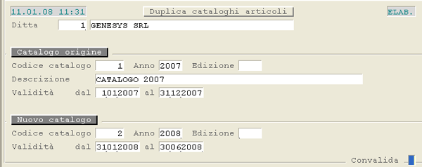 Catalogo Articoli: Duplica