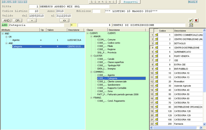 Immissione Listino Catalogo: selezione Beneficiari
