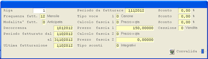 Contratti in Abbonamento: Manutenzione Voce Fatturazione