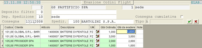 Generazione Proposte: modifica Quantità da evadere