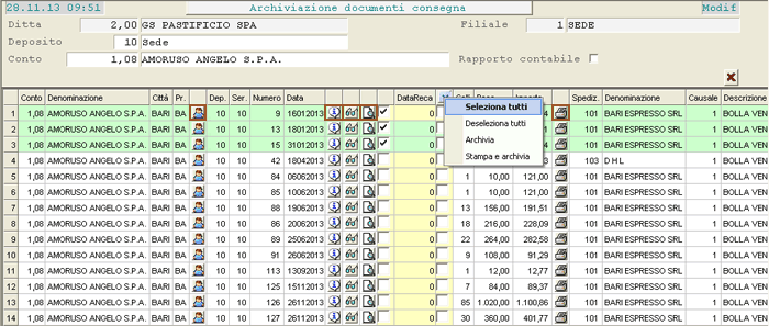 Varia & Archivia - Lista Documenti: visualizzazione data-grid