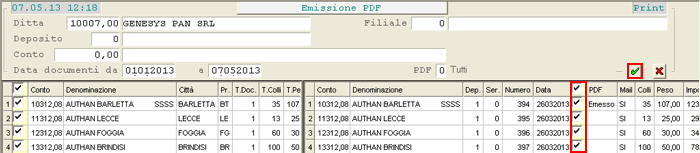 Distribuzione Documenti - PDF: selezione Documenti