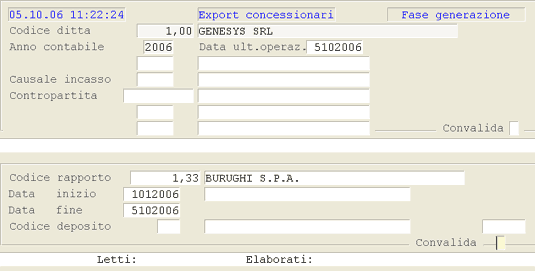 Export Concessionari: generazione e manutenzione flusso