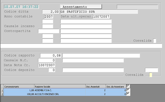 Import Concessionari - Assestamento