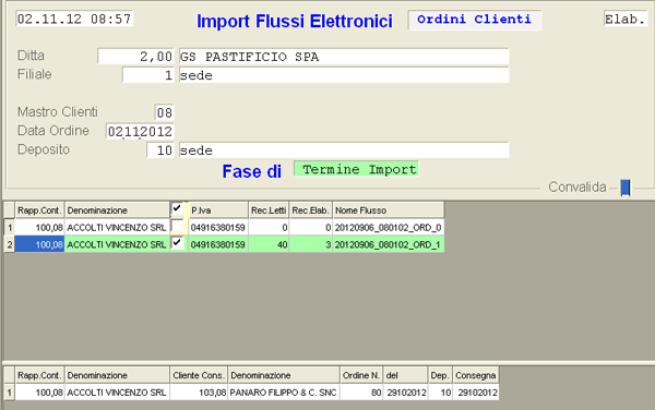 Import Ordini formato EDI: termine import