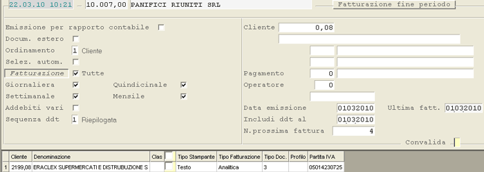 Emissione Standard: visualizzazione data-grid