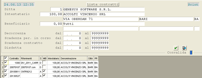 Lista Contratti in Abbonamento: visualizzazione data-grid