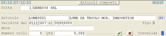 Codifica Articolo Composto