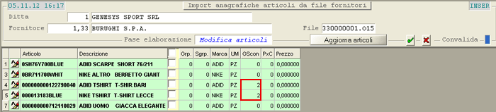 Import Articoli da file Fornitore: esempio aggiorna Tabella Sconti su Articoli