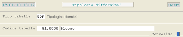 Codifica Tipologia Causale Blocco