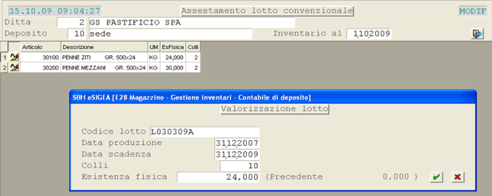 Assestamento Lotto Convenzionale