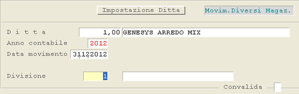 Movimenti Svalutazione/Rivalutazione Articoli: Impostazione Ditta