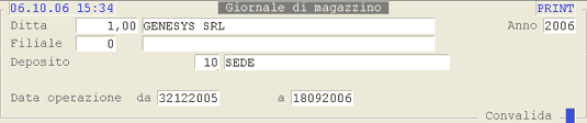 Selezioni per la stampa del giornale in definitivo