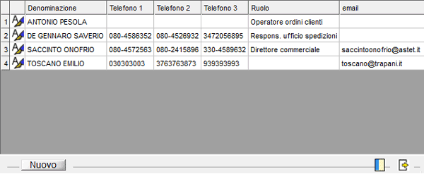 Fornitori: window Interlocutori