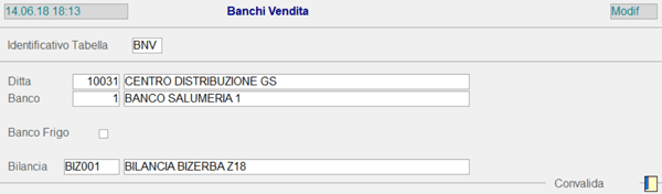 Tabella Banchi Vendita
