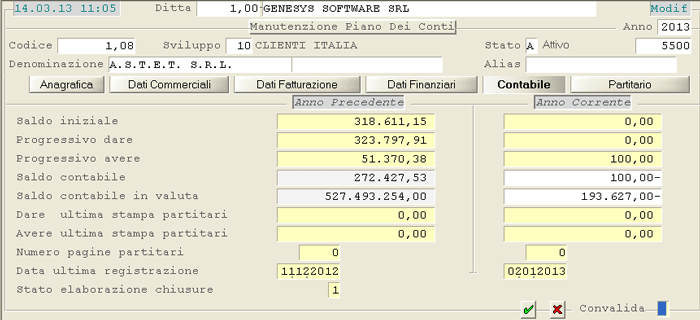 Clienti: Dati Contabili - 5° videata