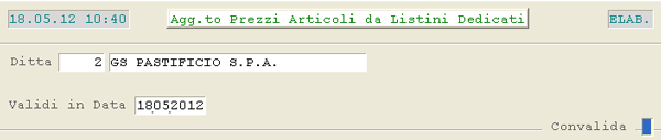 Aggiornamento Prezzi su Anagrafica Articoli