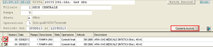 Selezione Batch-Record