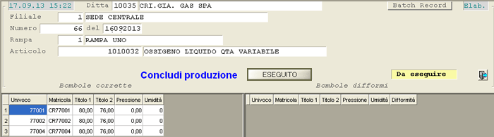 Batch-Record: Controlli Finali