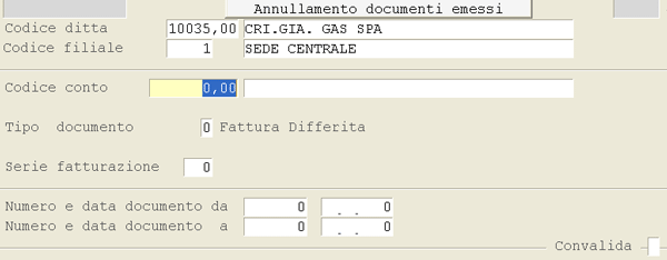 Annulla Emissione Documenti