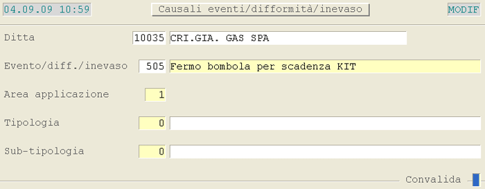 Causale 505 - Fermo Bombola per Scadenza Kit